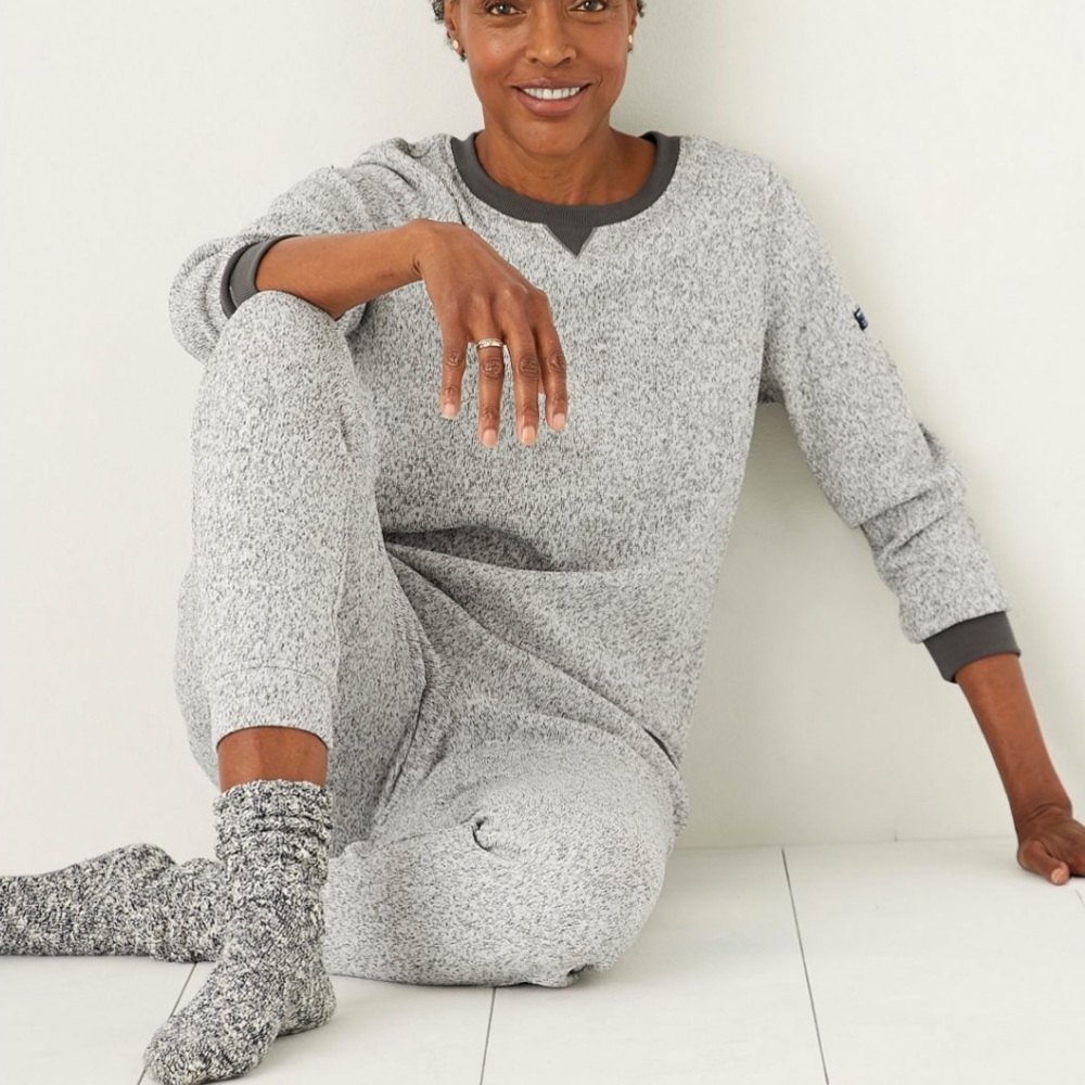 L.L. Bean Lightweight Sweater Fleece Top & Jogger Set